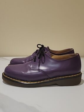 Dr. Martens Vintage Made In England Purple Leather Oxford Shoes